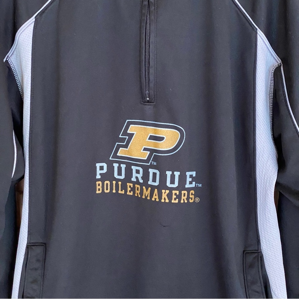 Purdue Boilermakers NCAA Sweatshirt 1/4 Zip Pullover Tailgate College Men Large - Picture 2 of 6